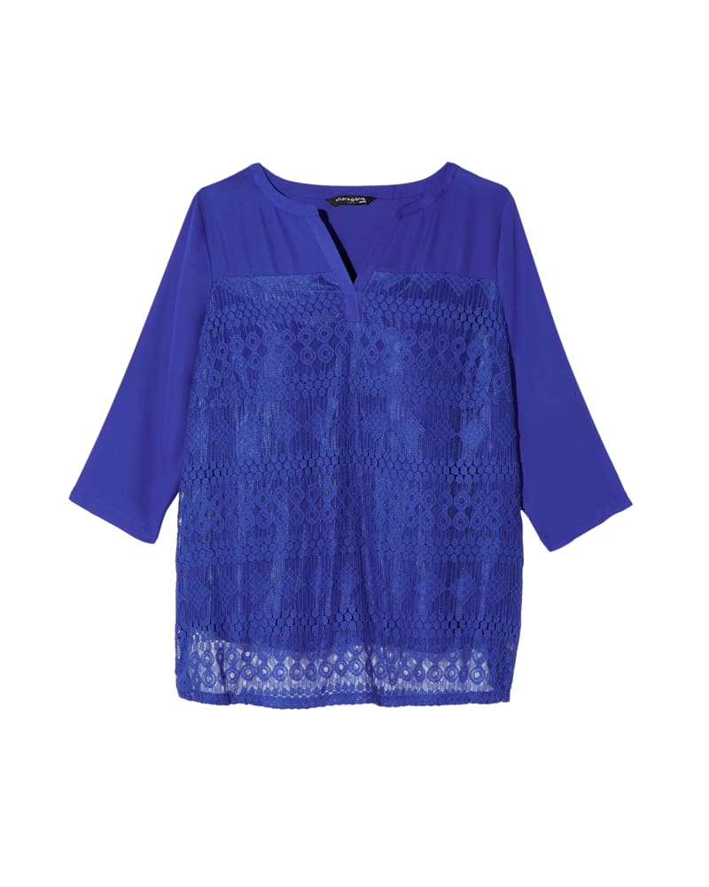 Front of plus size Audrey Detailed Blouse by Meera Lane | Dia&Co | dia_product_style_image_id:118842